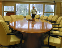 NHLBI has a spacious conference room where Dennis and his collaborators meet to discuss their research agenda.