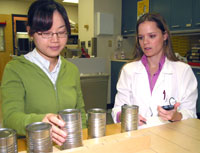 Hanna observes the Jebsen-Taylor Function Test - one of seven subtests used to evaluate a range of hand functions used in daily activities.