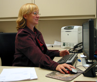 In her current role as a Senior Clinical Advisor, Jean Jenkin’s does a lot of research and writing at her desk.