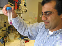 Sunil conducts an experiment on a bone sample