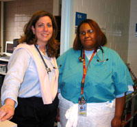 Tanya B. and veterinarian technician, Kathy L.