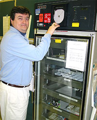 Wade checking temperature records