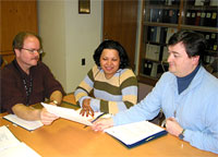 Wade meeting with two colleagues